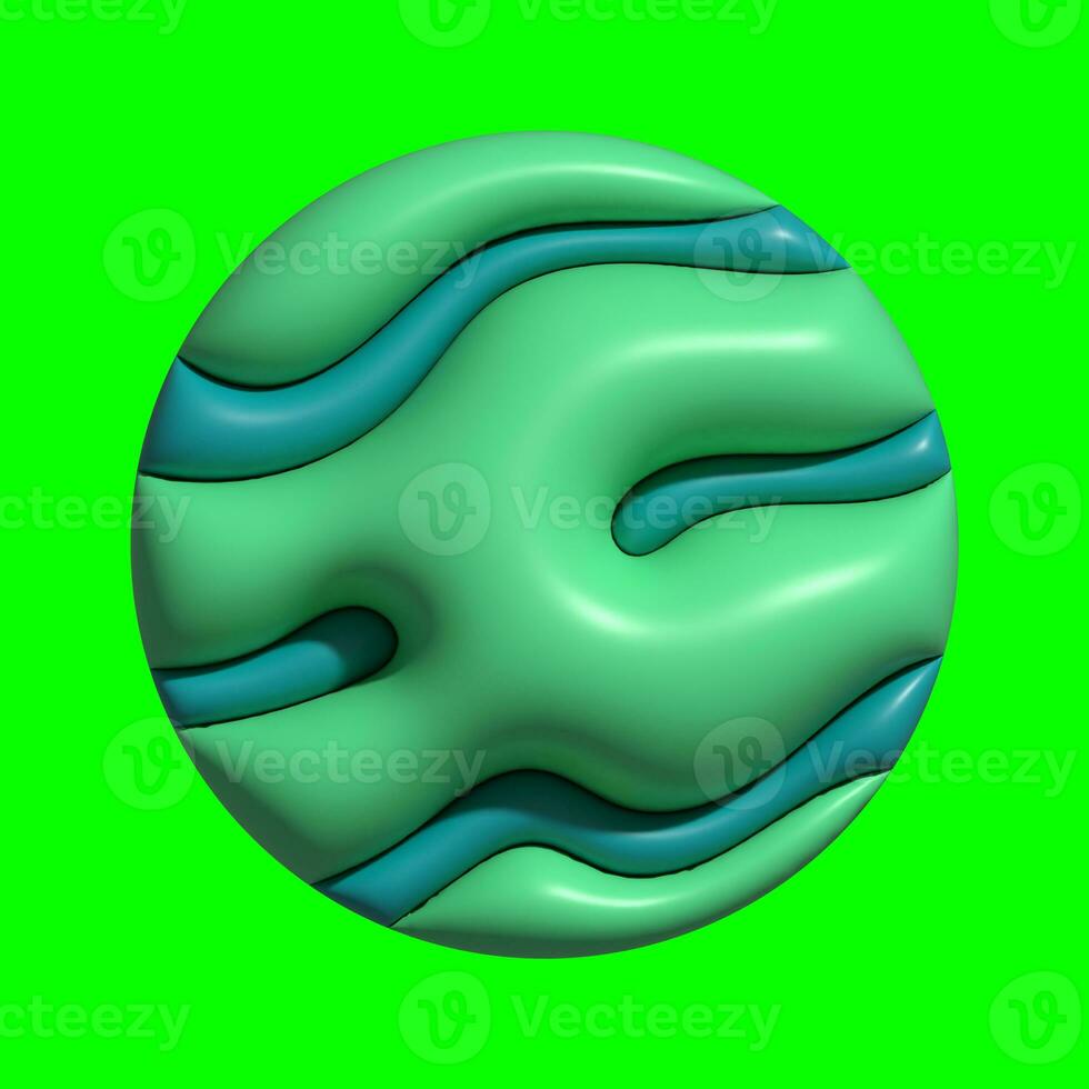 3D Galaxy Planet Assets with Greenscreen Background photo
