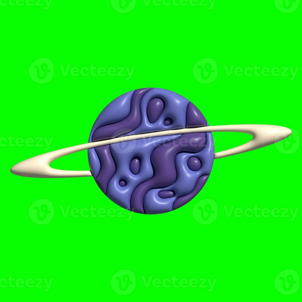 3D Galaxy Planet Assets with Greenscreen Background photo