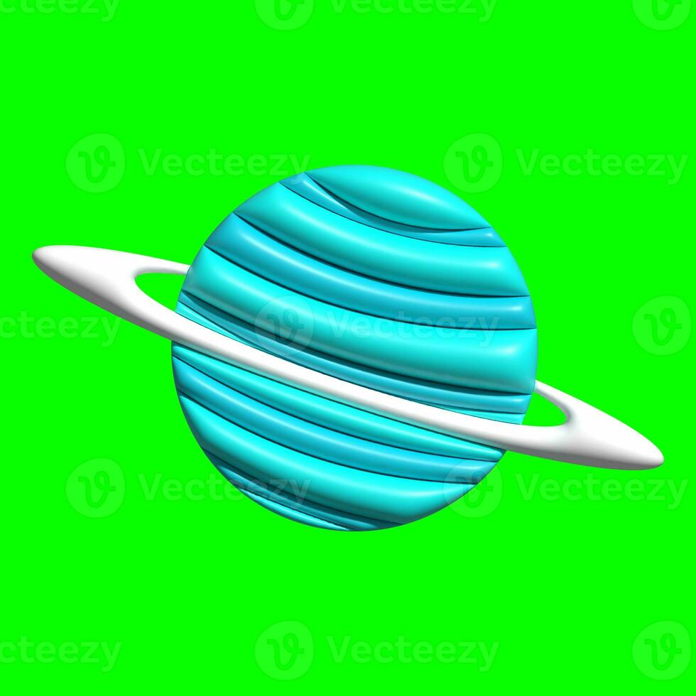 3D Galaxy Planet Assets with Greenscreen Background photo