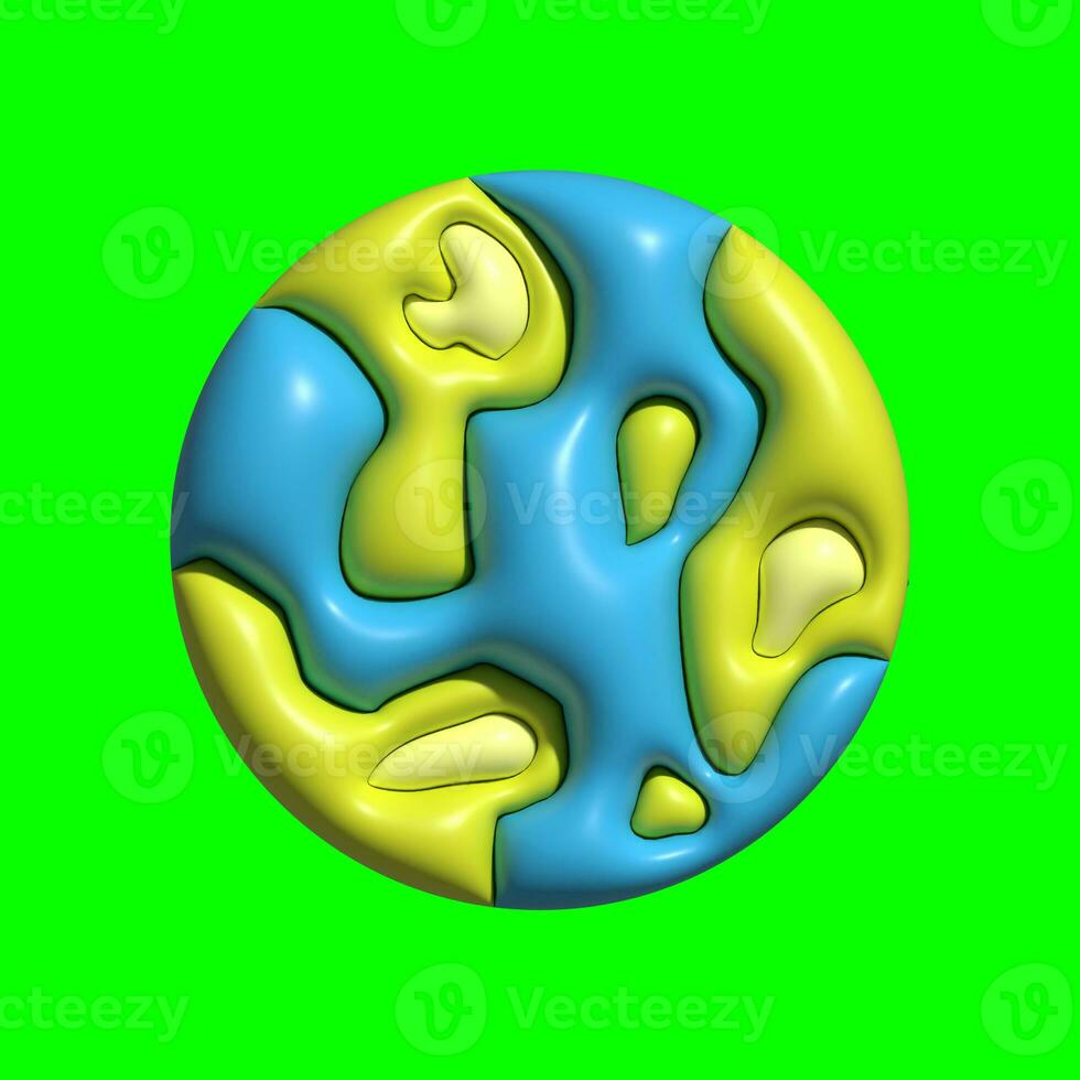 3D Galaxy Planet Assets with Greenscreen Background photo