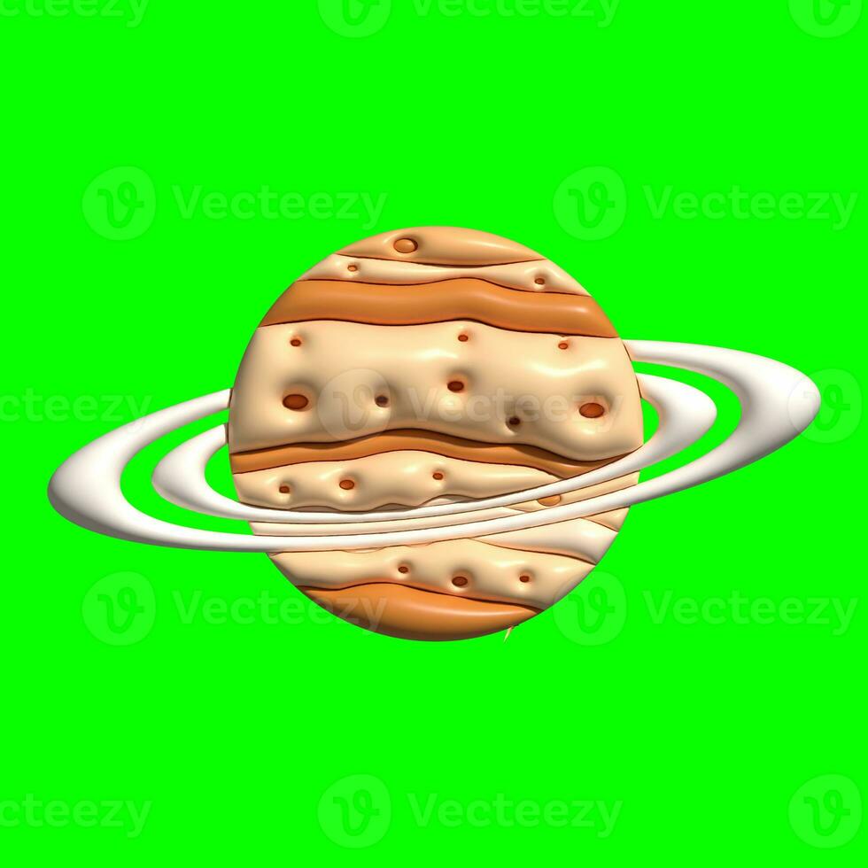 3D Galaxy Planet Assets with Greenscreen Background photo