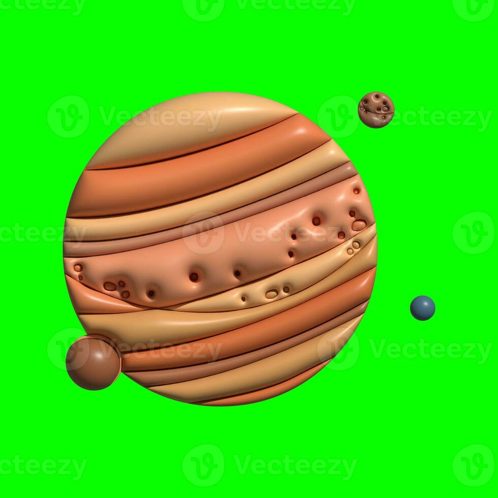 3D Galaxy Planet Assets with Greenscreen Background photo