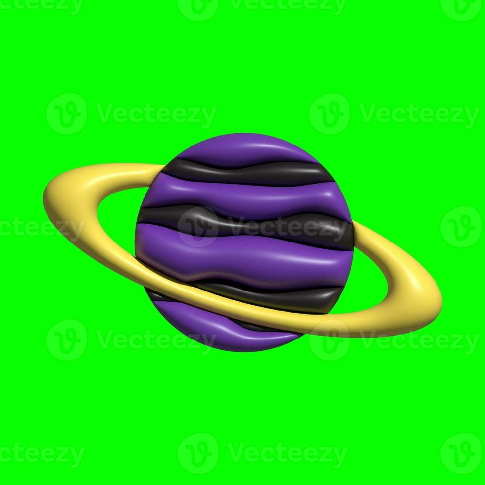 3D Galaxy Planet Assets with Greenscreen Background photo