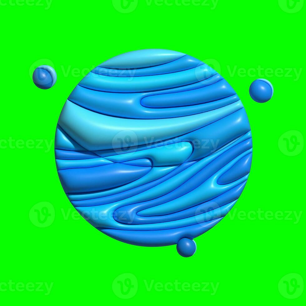 3D Galaxy Planet Assets with Greenscreen Background photo