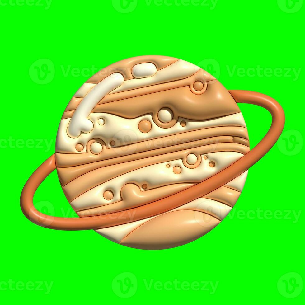 3D Galaxy Planet Assets with Greenscreen Background photo