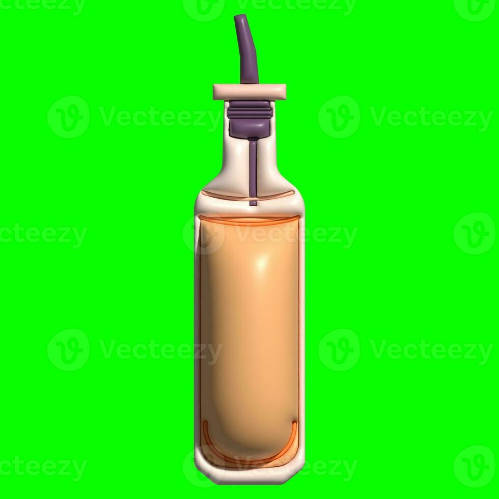 3D Kitchen Set Elements Assets with Greenscreen Background photo