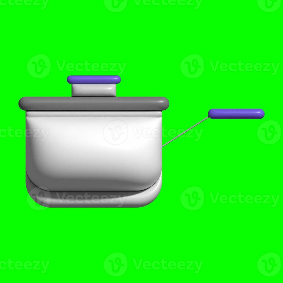 3D Kitchen Set Elements Assets with Greenscreen Background photo