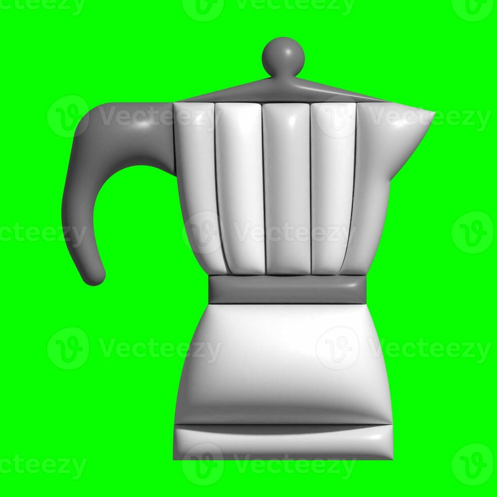 3D Kitchen Set Elements Assets with Greenscreen Background photo