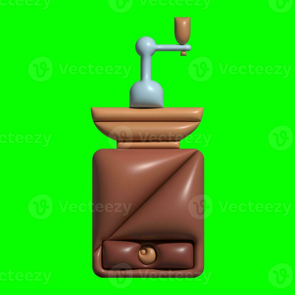 3D Kitchen Set Elements Assets with Greenscreen Background photo