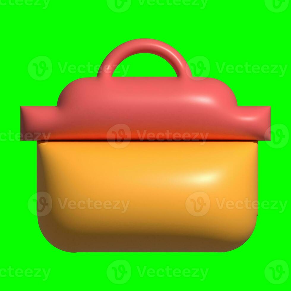 3D Kitchen Set Elements Assets with Greenscreen Background photo