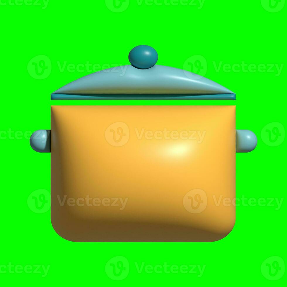 3D Kitchen Set Elements Assets with Greenscreen Background photo