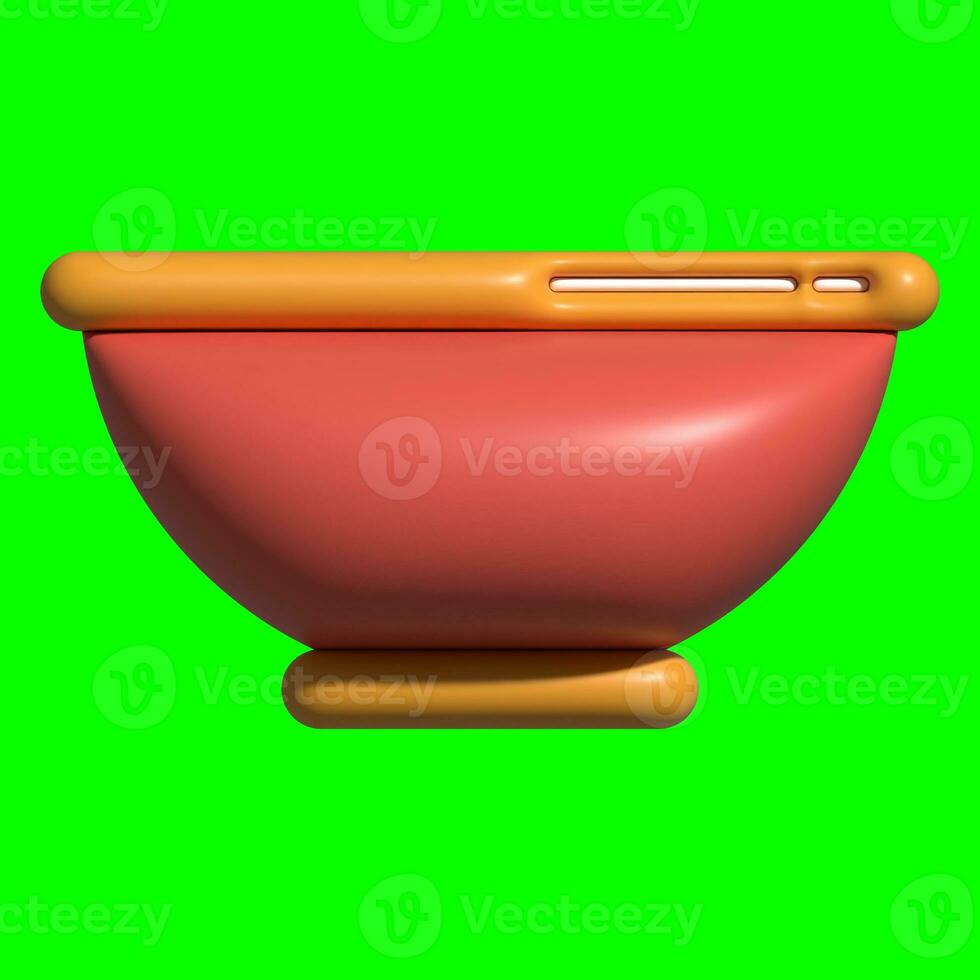 3D Kitchen Set Elements Assets with Greenscreen Background photo