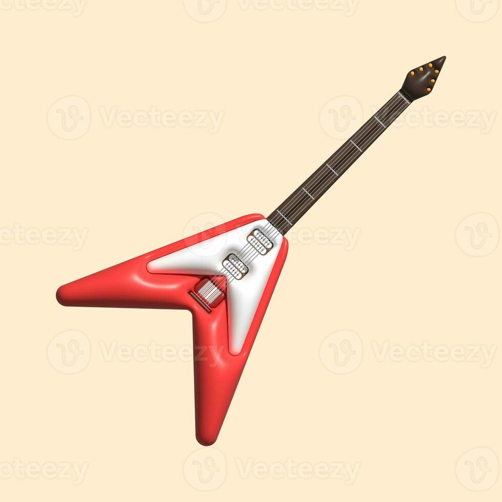 3D Music Instrument Assets with Light Background photo