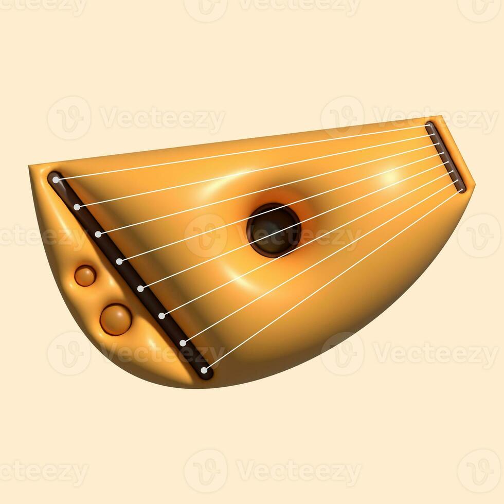 3D Music Instrument Assets with Light Background photo