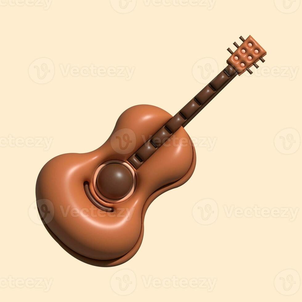 3D Music Instrument Assets with Light Background photo