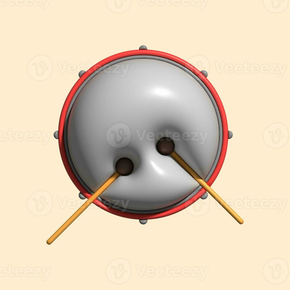 3D Music Instrument Assets with Light Background photo