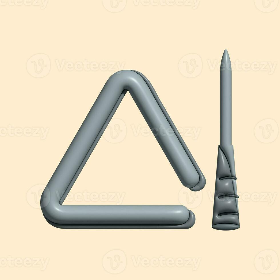 3D Music Instrument Assets with Light Background photo