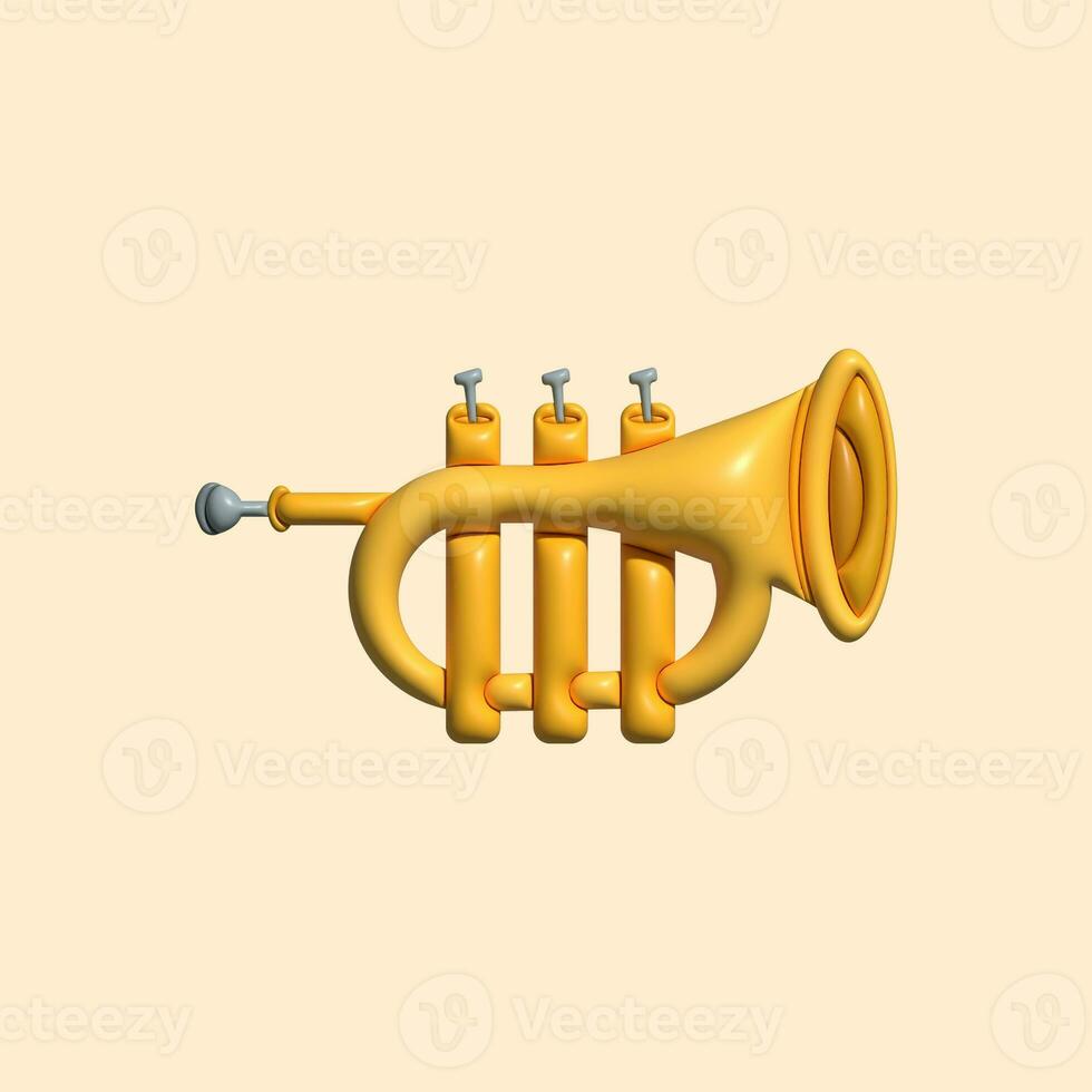 3D Music Instrument Assets with Light Background photo