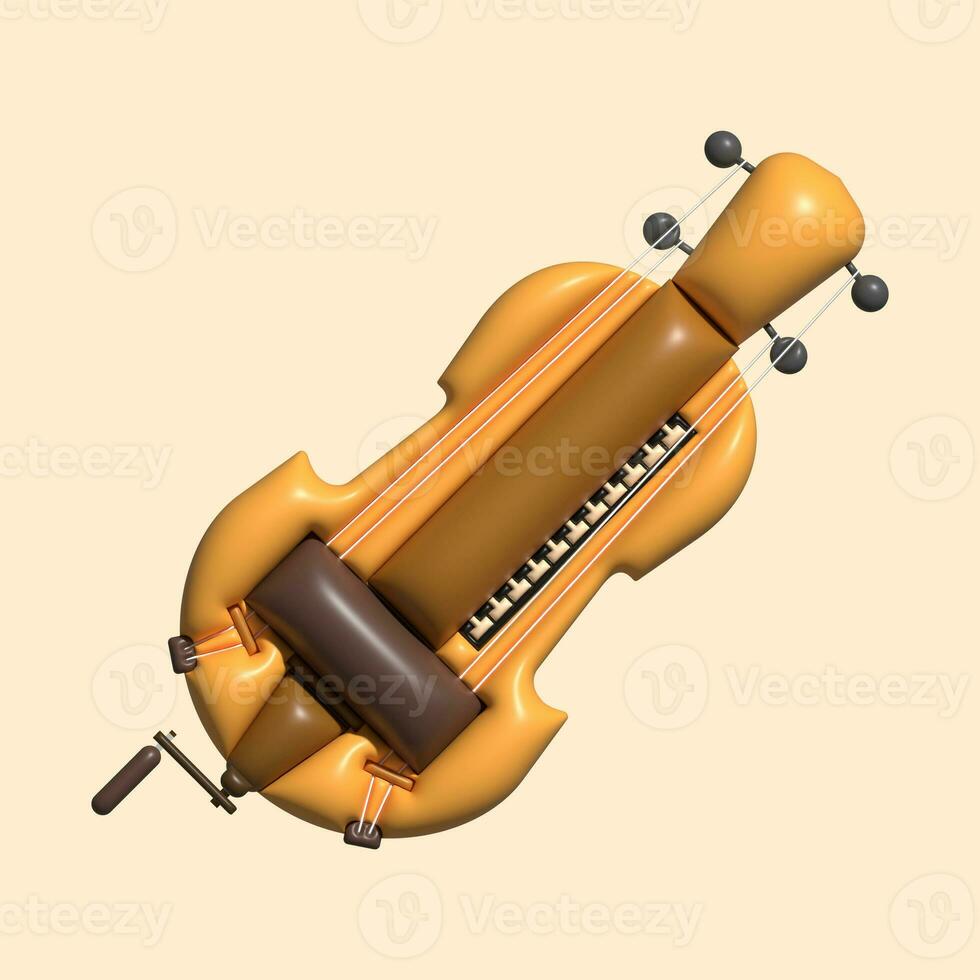 3D Music Instrument Assets with Light Background photo