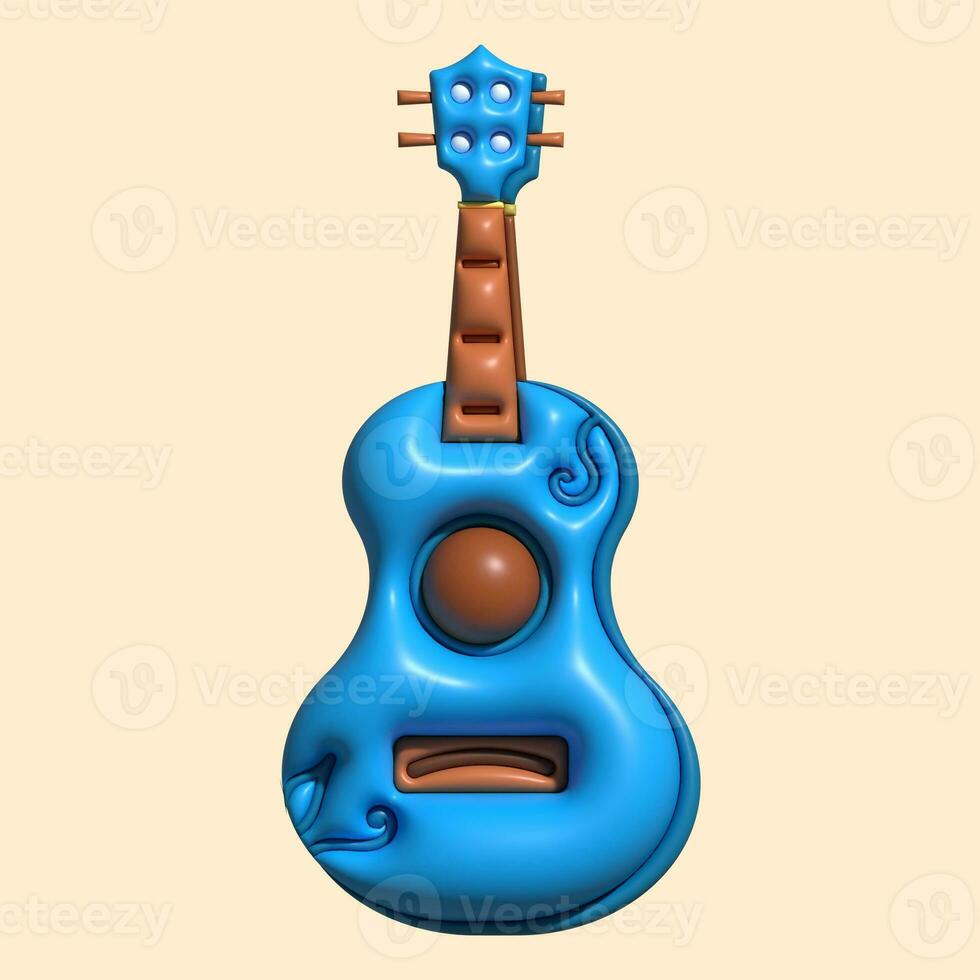 3D Music Instrument Assets with Light Background photo