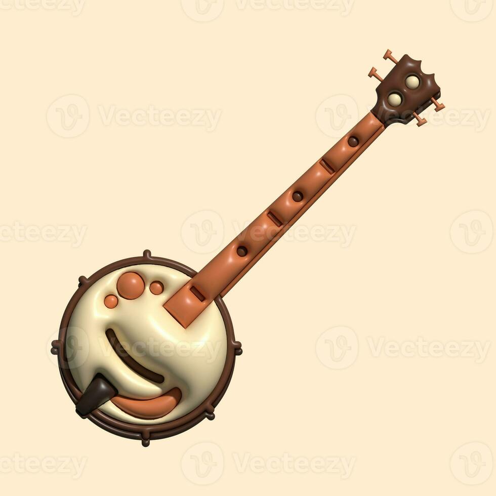 3D Music Instrument Assets with Light Background photo