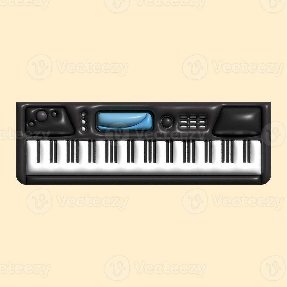3D Music Instrument Assets with Light Background photo