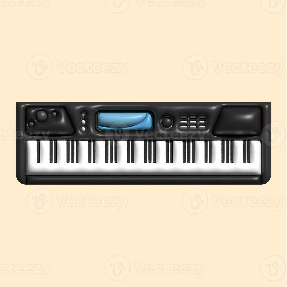 3D Music Instrument Assets with Light Background photo