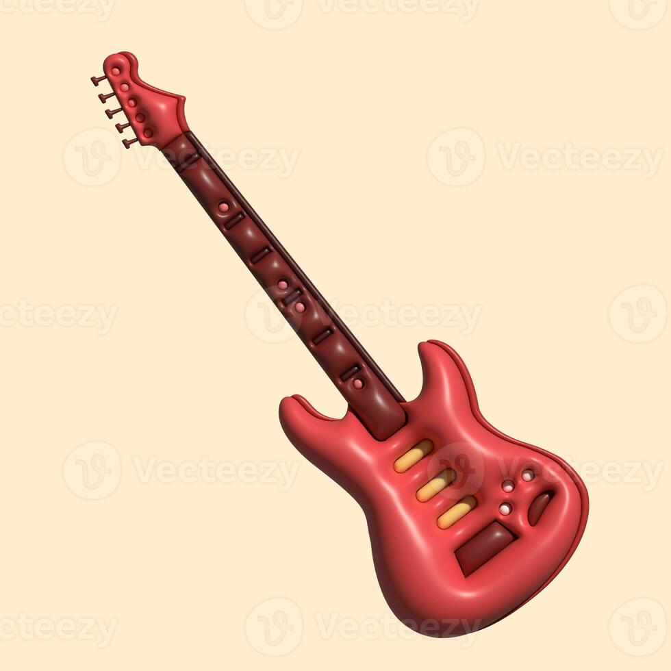 3D Music Instrument Assets with Light Background photo