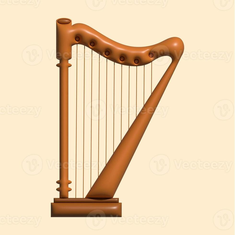 3D Music Instrument Assets with Light Background photo