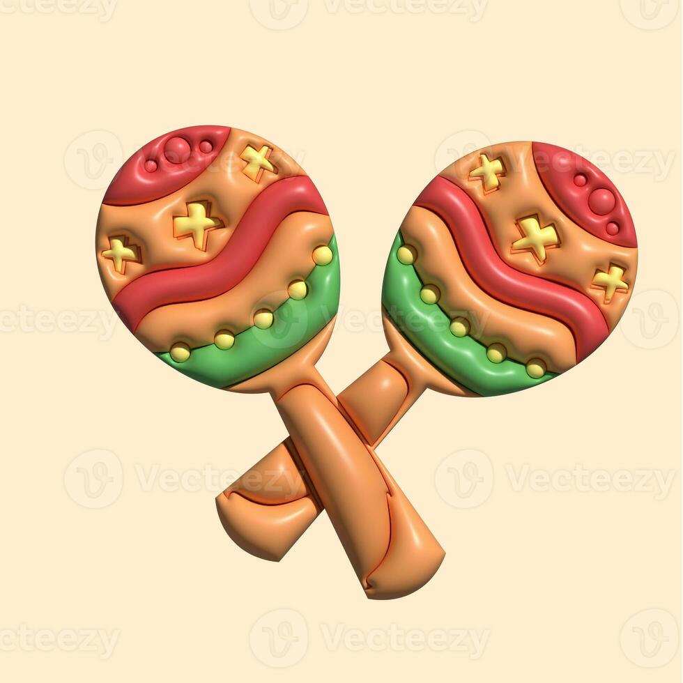 3D Music Instrument Assets with Light Background photo