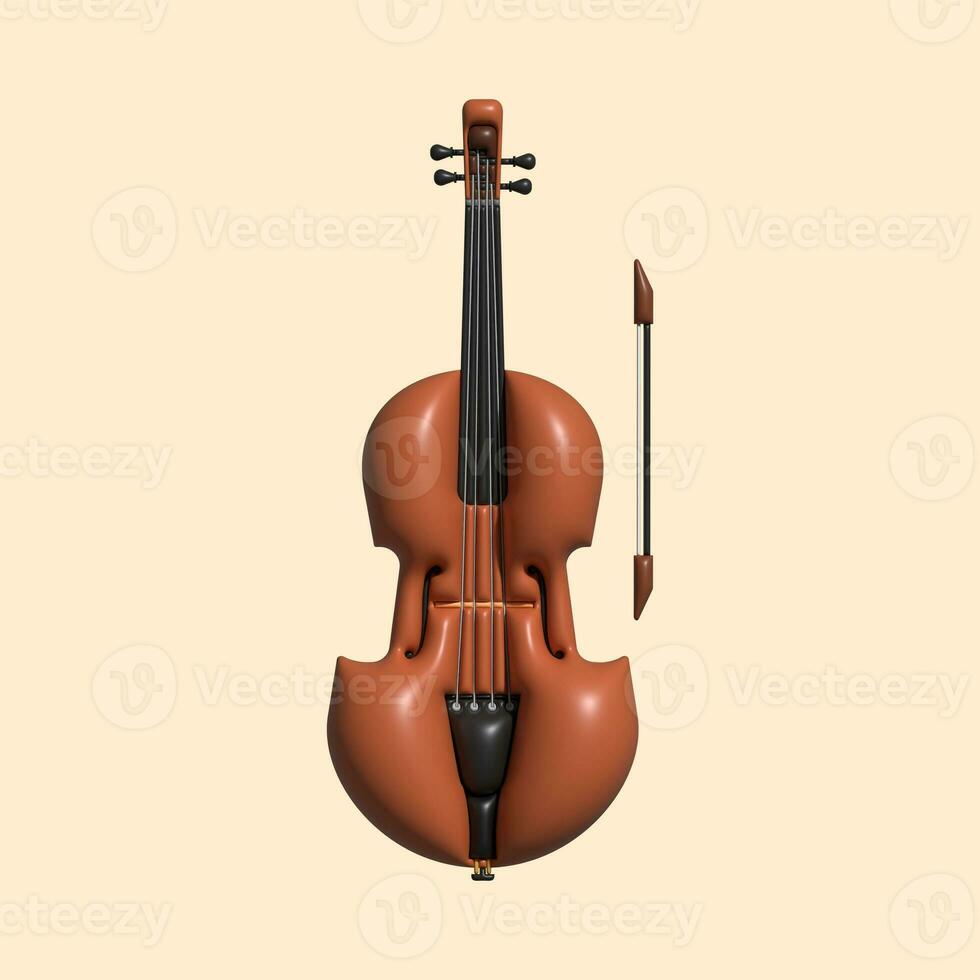 3D Music Instrument Assets with Light Background photo