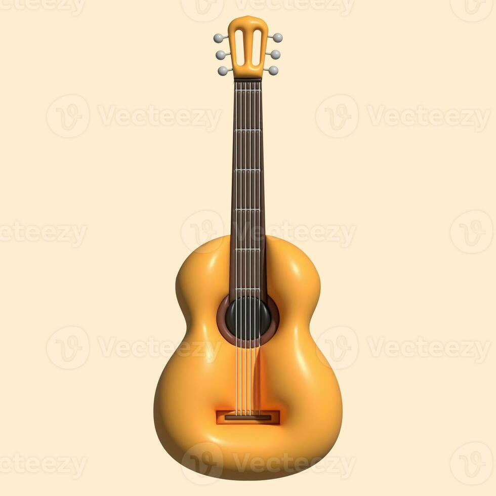 3D Music Instrument Assets with Light Background photo