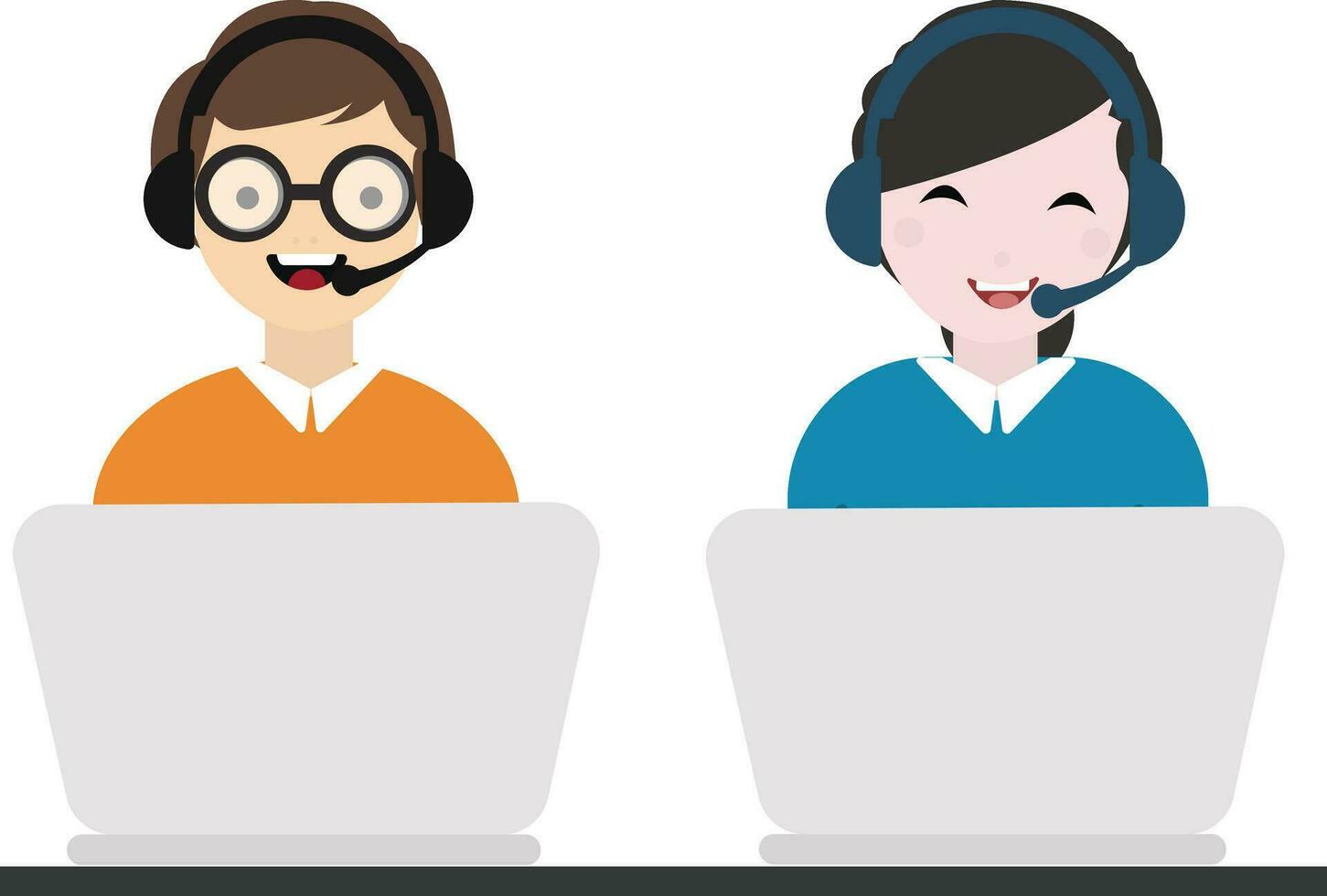 Male Female customer support vector