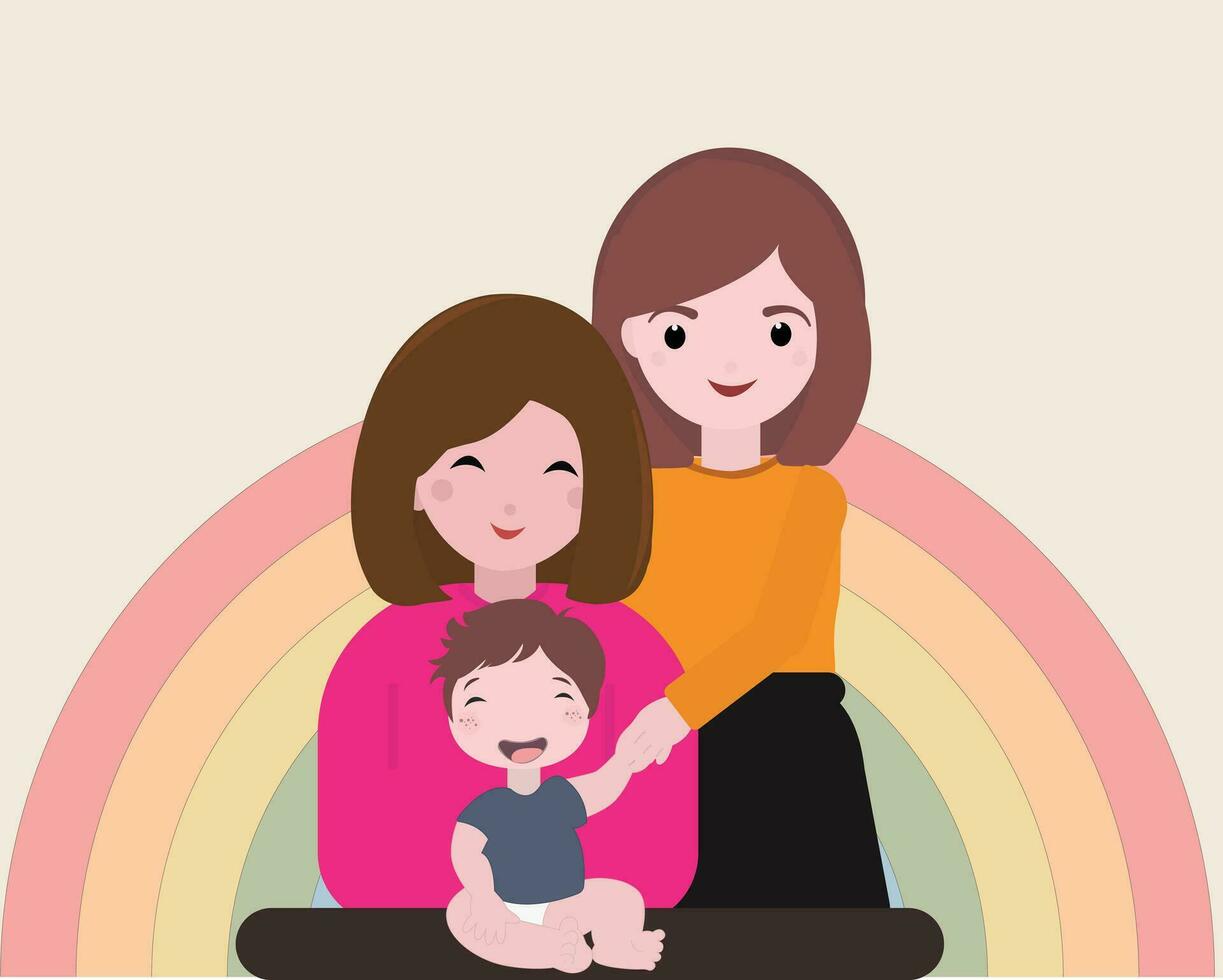 lgbt contento familia vector