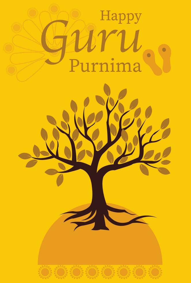 gurú purnima bandera vector