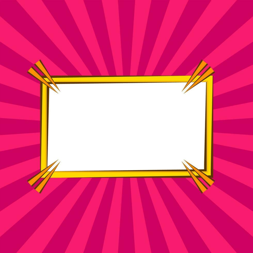 Blank comic pink burst background vector