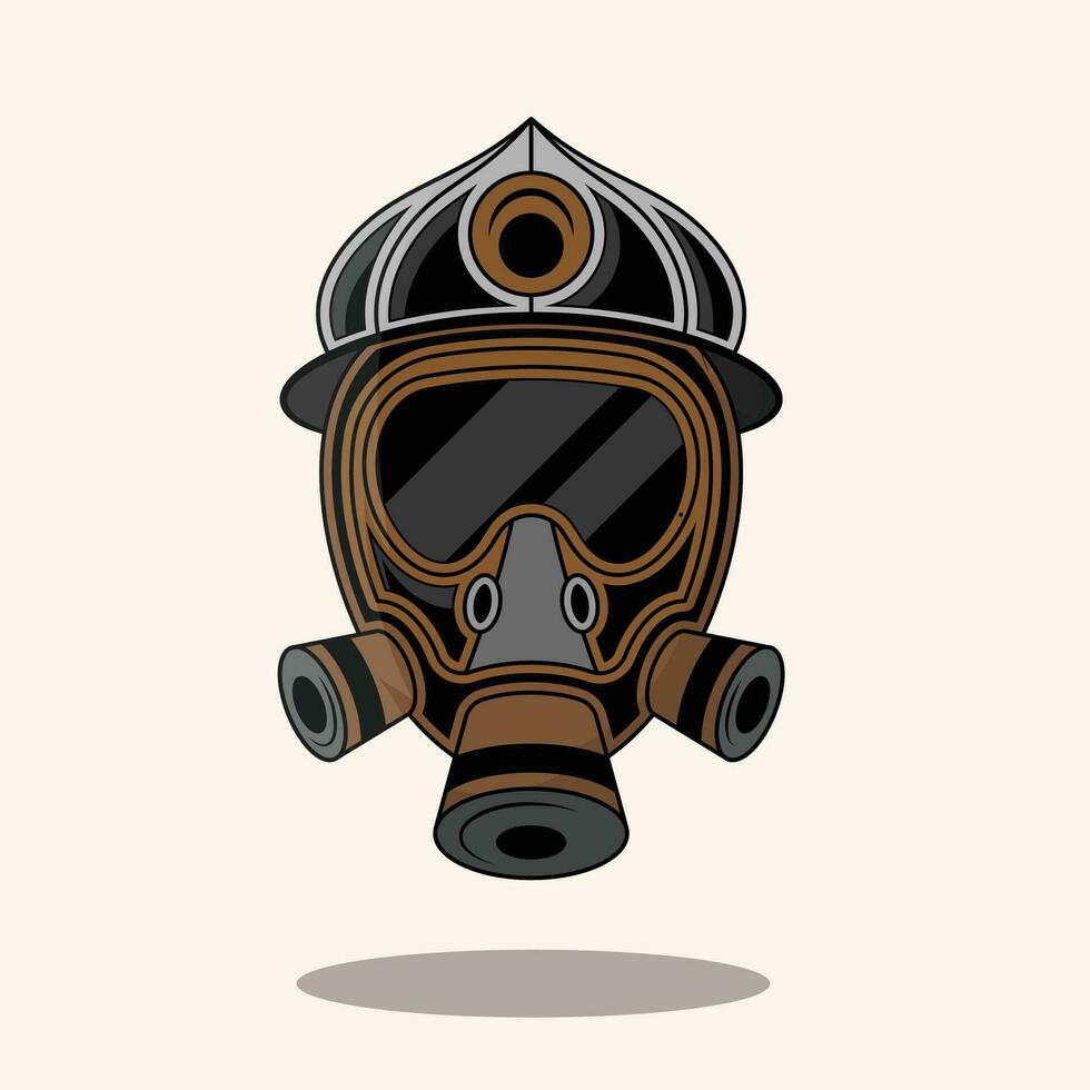 Firefighter vector helmet illustration design.