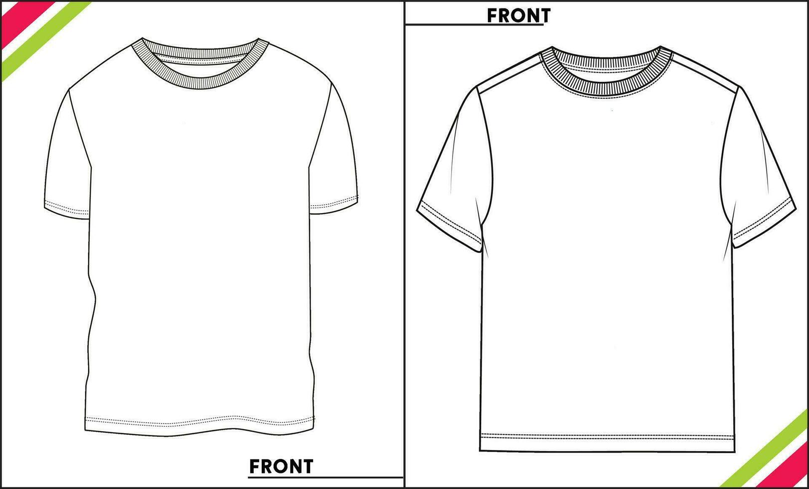 BOYS  MENS REGULAR TSHIRT TEMPLATE vector