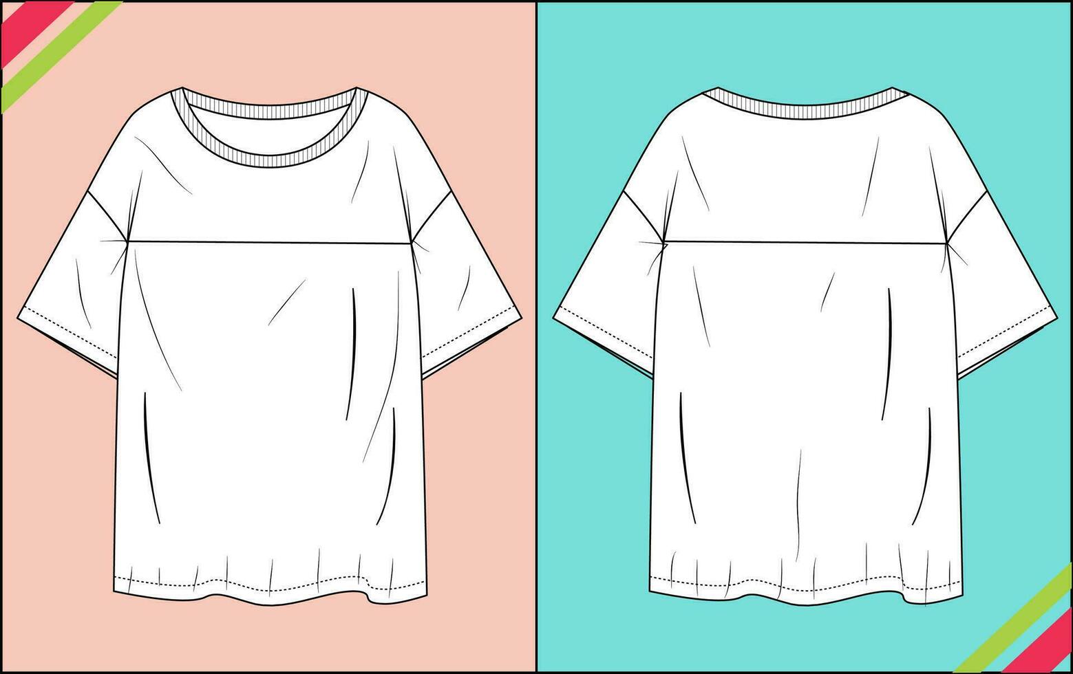 WOMEN SCOOP NECK SHORT SLEEVE... vector