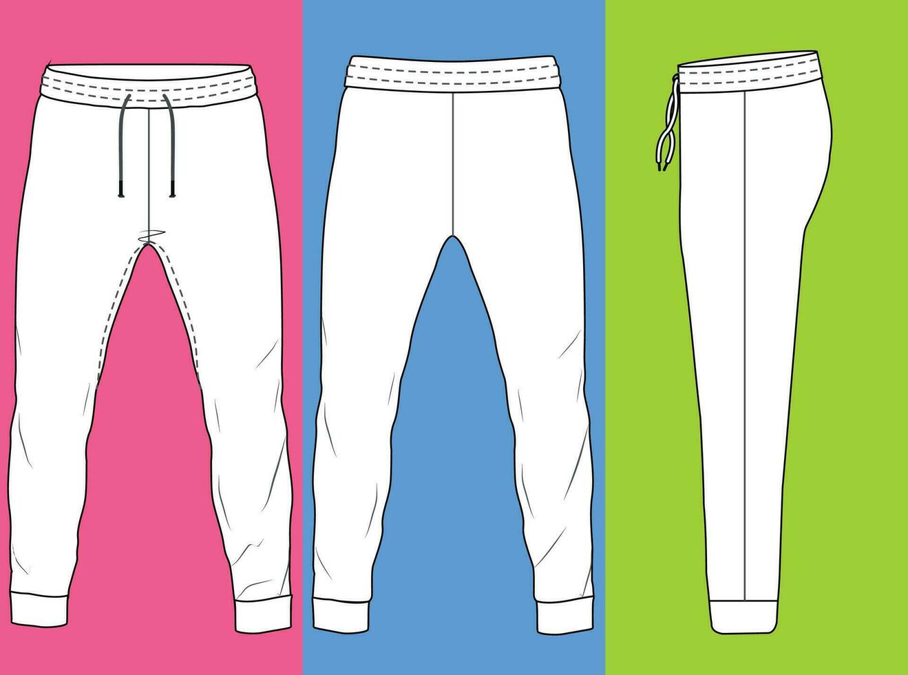 MEN BOYS BOTTOM JOGGER TEMPLATE vector
