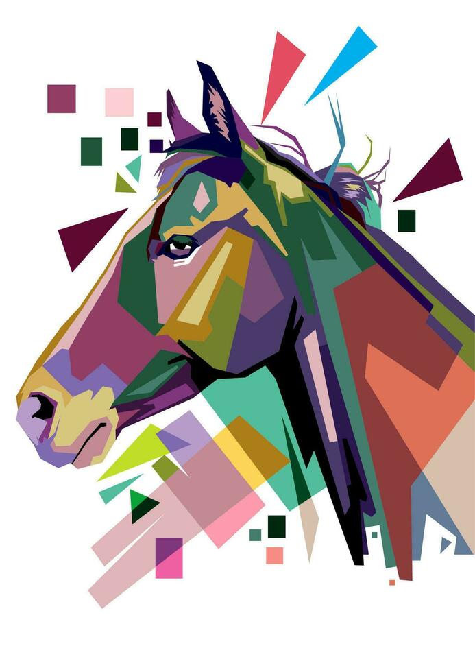 horse portrait pop art illustration vector