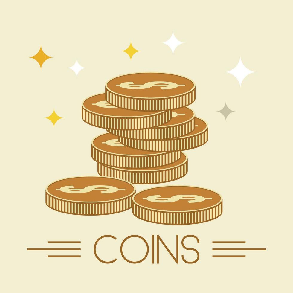 illustration of pile of coins vector