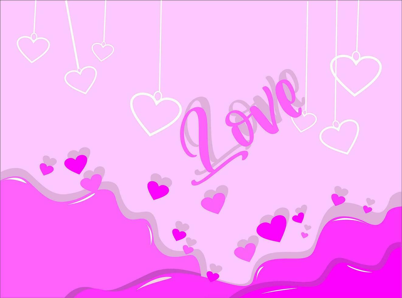 pink love pattern background vector