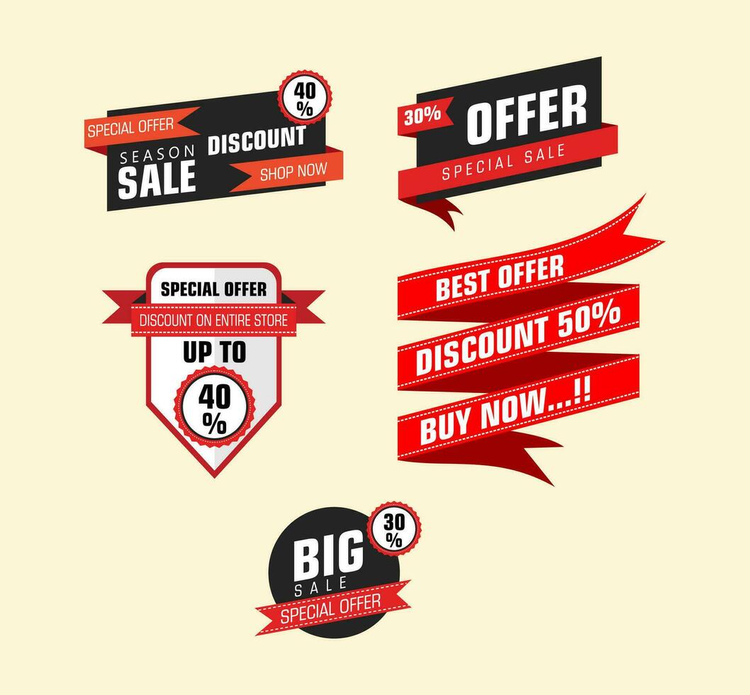 discount promotion label vector