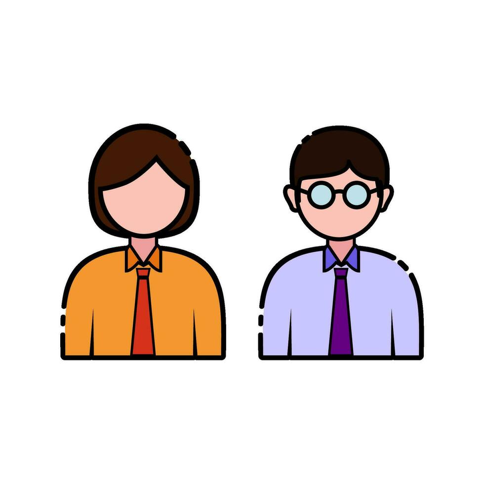 empleado Pareja plano diseño vector