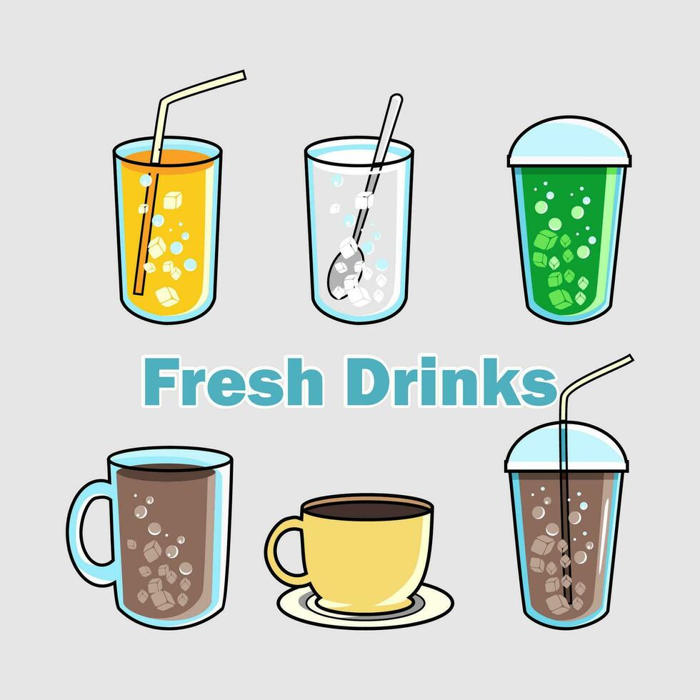 illustration of cold and warm in glasses vector