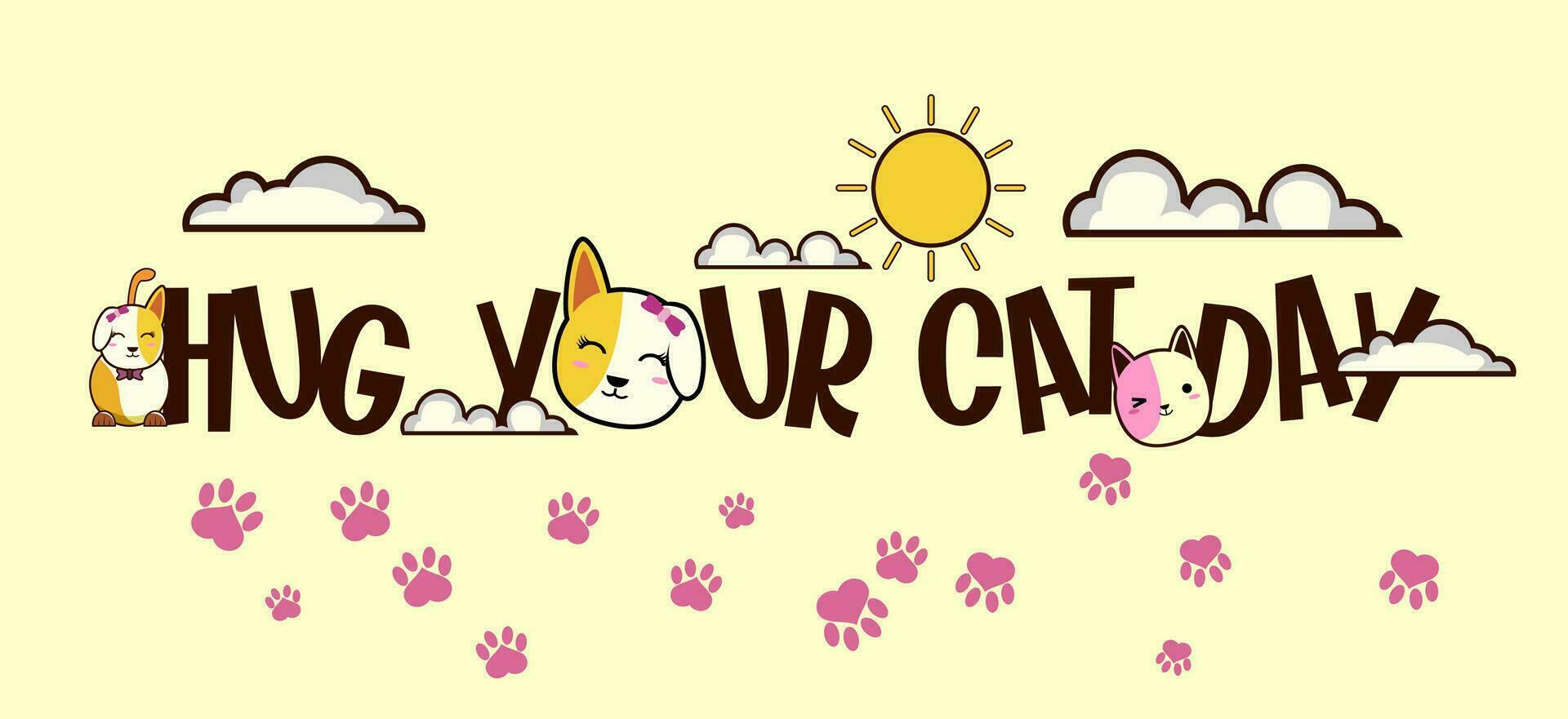 background for hugging your cat day vector