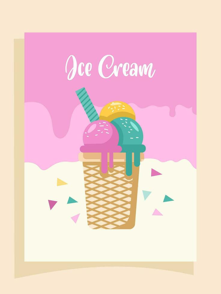 vector ice cream illustration with an ascream theme background