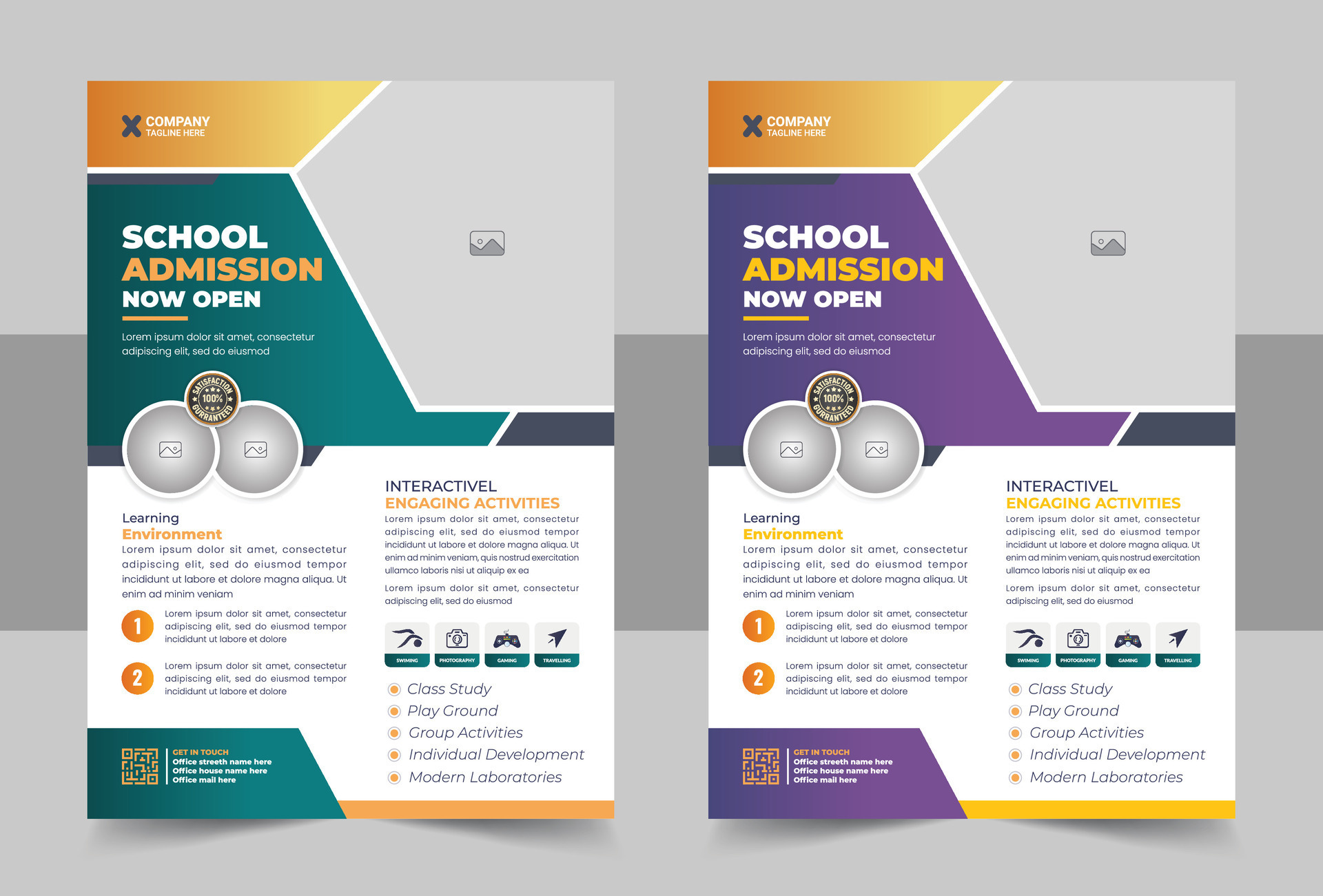 Kids back to school education admission flyer poster layout or Tutoring