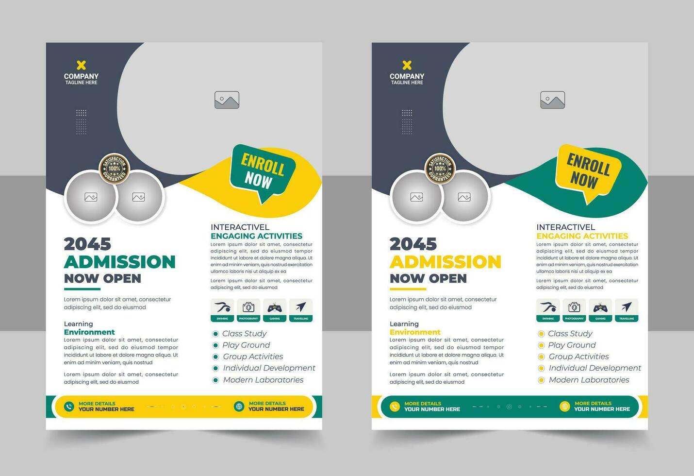 Kids back to school education admission flyer poster or Tutoring